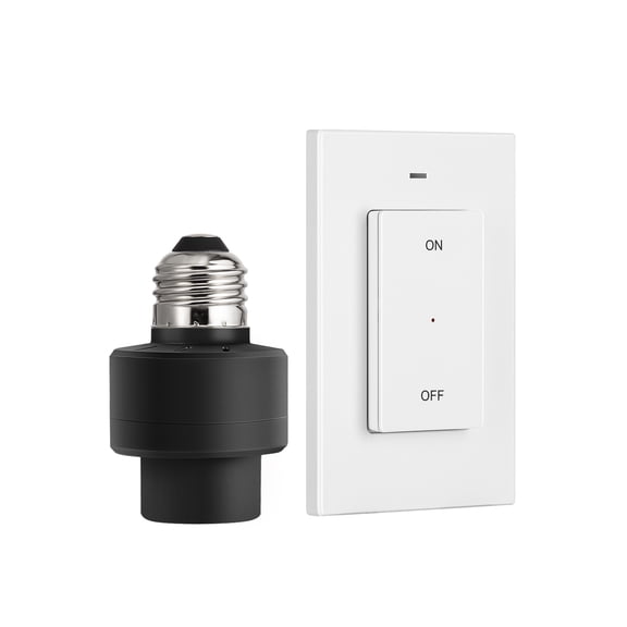 DEWENWILS Wireless Remote Control Light Socket with Switch for Pull Chain Light Fixtures, Black