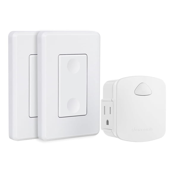 DEWENWILS Wireless Remote Control Outlet Switch, Remote Wall Switch and Outlet, 125VA/15A/1875W, 100ft RF Range