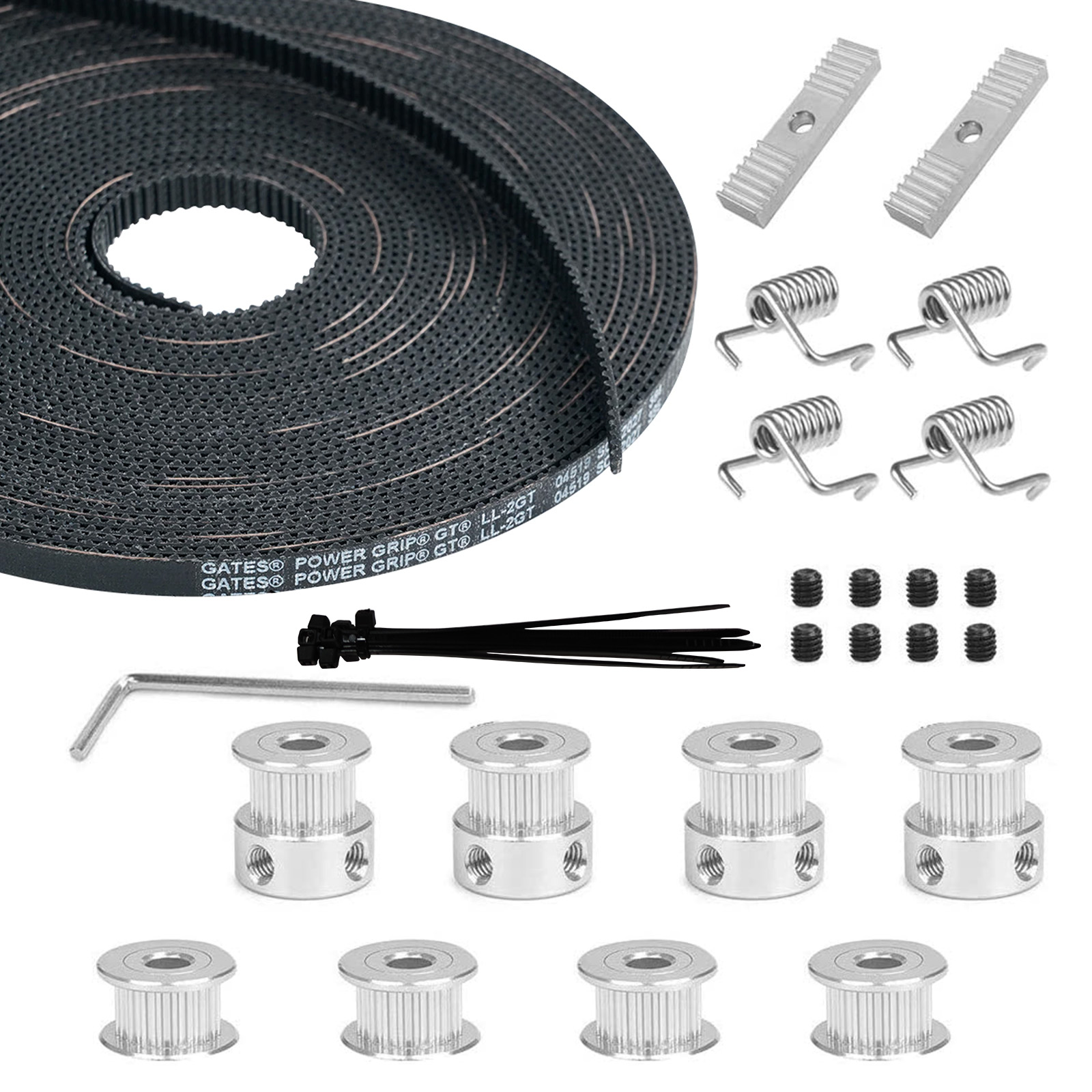 DEWIN 3D Printer Timing Belt Kit, 5m 5.7mm Timing Belt Set with 4