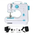 thumbnail image 1 of DEWIN Electric Sewing Machine Crafting Speed Crafting Mending Machine Portable Mini with 12 Built-in Stitches, 2 Speeds Double Thread, Embroidery,Foot Pedal for Beginners and Kids (White and Blue), 1 of 9