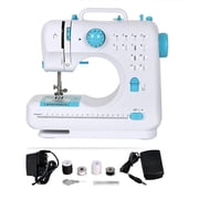 DEWIN Electric Sewing Machine Crafting Speed Crafting Mending Machine Portable Mini with 12 Built-in Stitches, 2 Speeds Double Thread, Embroidery,Foot Pedal for Beginners and Kids White and Blue