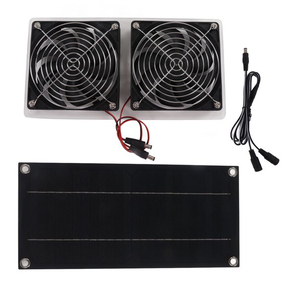 DEWIN Solar Panel Fan Kit Waterproof Portable Environment Friendly Solar Exhaust Fan for Outdoor 100W 12V (Single Panel)