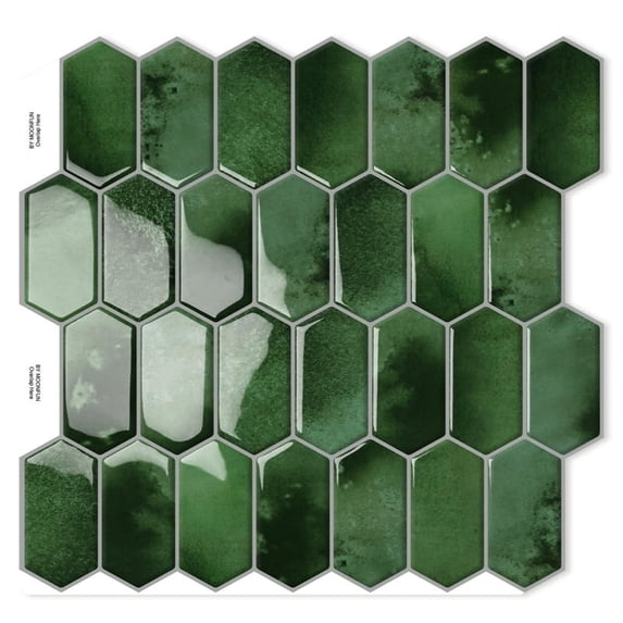 DEWOO 10-Sheet Hexagon Peel and Stick Backsplash for Kitchen, New Upgrade Premium Extra Thicker Design 3D Self Adhesive Wall Tiles, Large Stick on Tiles for Kitchen and Bathroom (12" x 12")