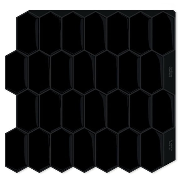 DEWOO 10-Sheet Hexagon Peel and Stick Backsplash for Kitchen, New Upgrade Premium Extra Thicker Design 3D Self Adhesive Wall Tiles, Large Stick on Tiles for Kitchen and Bathroom (12" x 12")