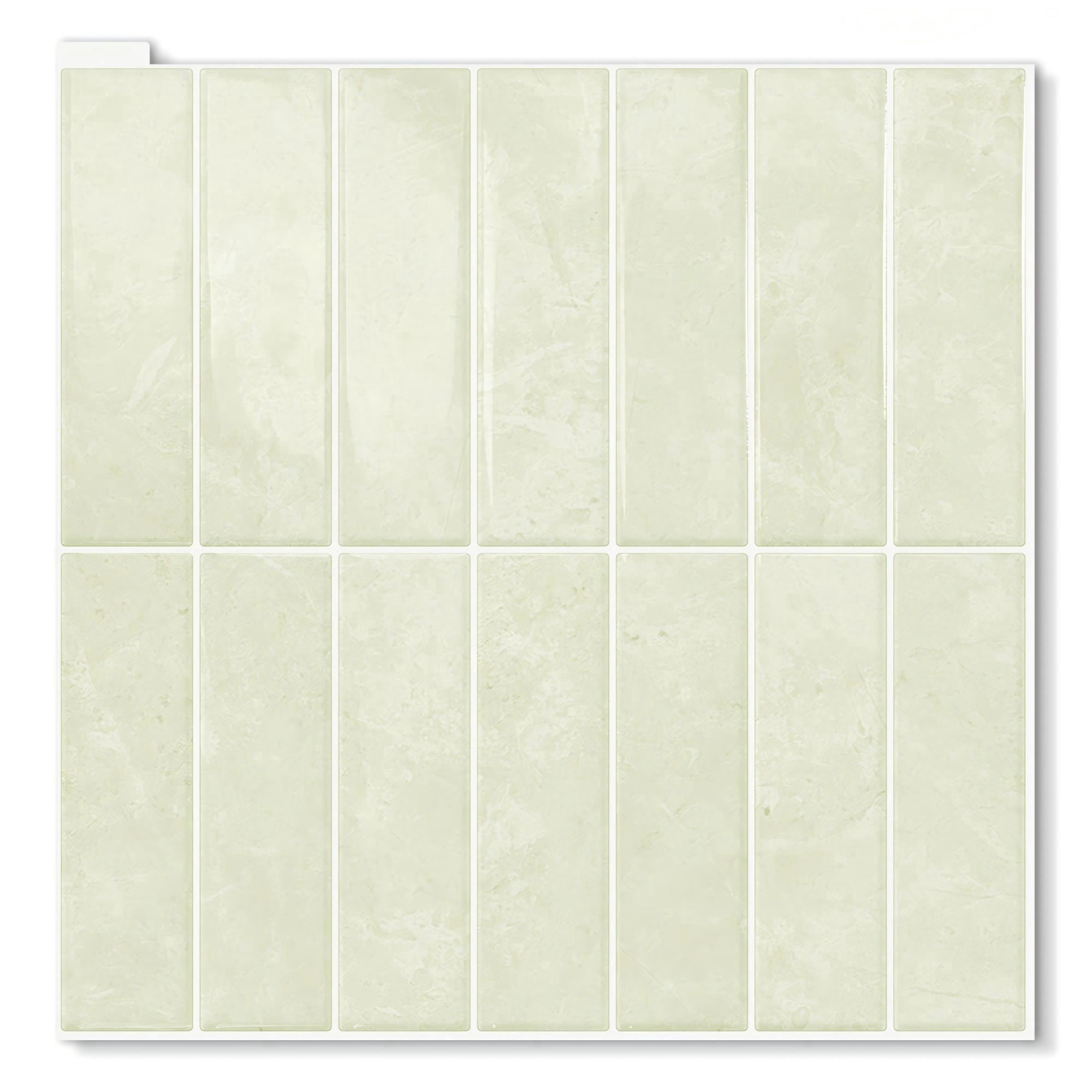 DEWOO 10 Sheet Peel and Stick Backsplash Tile,3D Self Adhesive Wall Tiles Stick on Backsplash for Kitchen,Bathroom,Camper (12"×12",Beige)