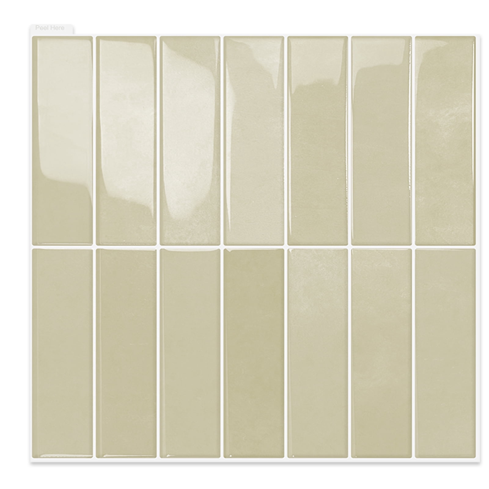 DEWOO 10 Sheet Peel and Stick Backsplash Tile,3D Self Adhesive Wall Tiles Stick on Backsplash for Kitchen,Bathroom,Camper (12"×12",Light Brown)