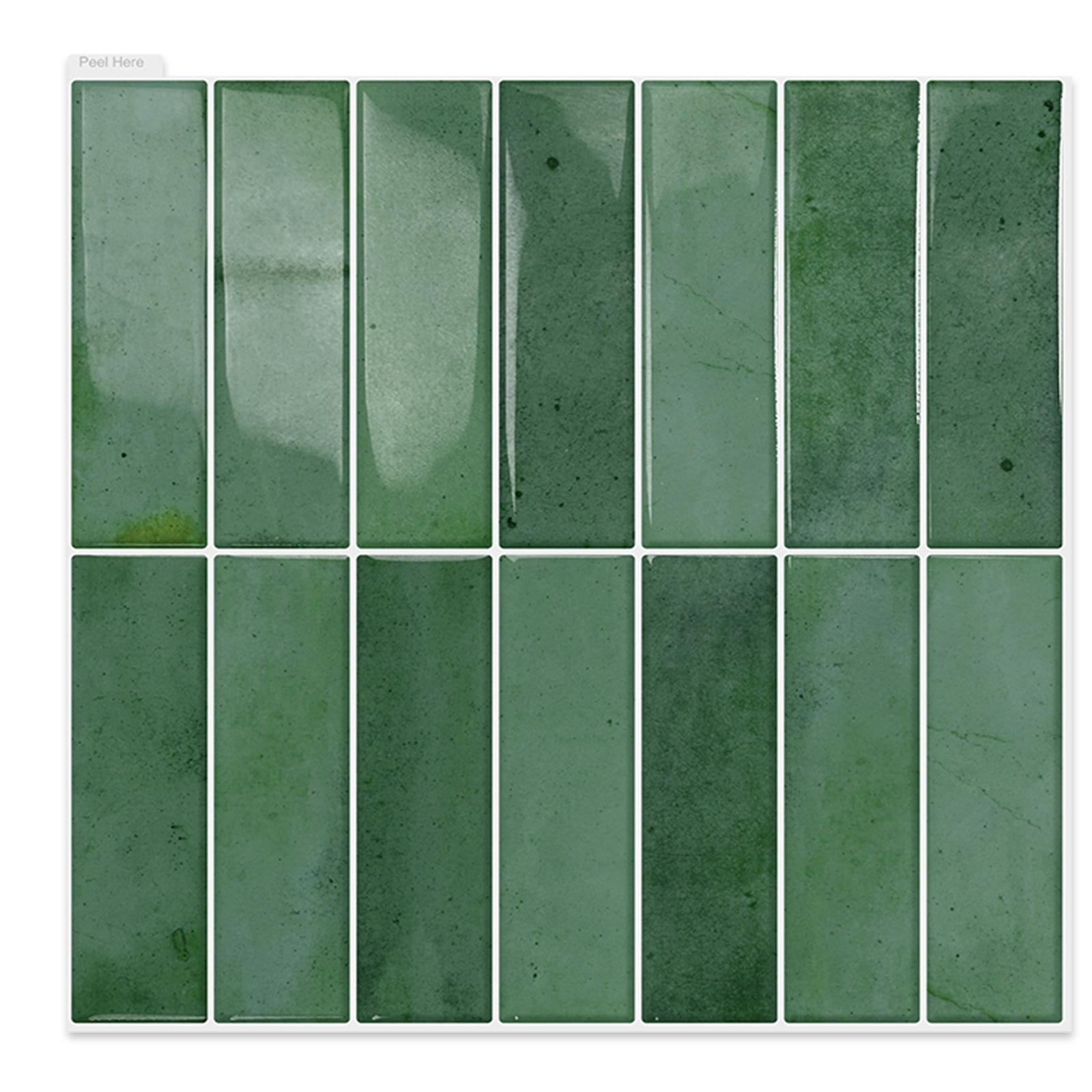DEWOO 10 Sheet Peel and Stick Backsplash Tile,3D Self Adhesive Wall Tiles Stick on Backsplash for Kitchen,Bathroom,Camper (12"×12",Light Green)