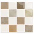 thumbnail image 1 of DEWOO 10 Sheet Thicker Peel and Stick Backsplash, Self-Adhesive Wall Tiles for Kitchen Bathroom, Vinyl Material, Easy to Install, 12"x12", Light Brown, 1 of 12