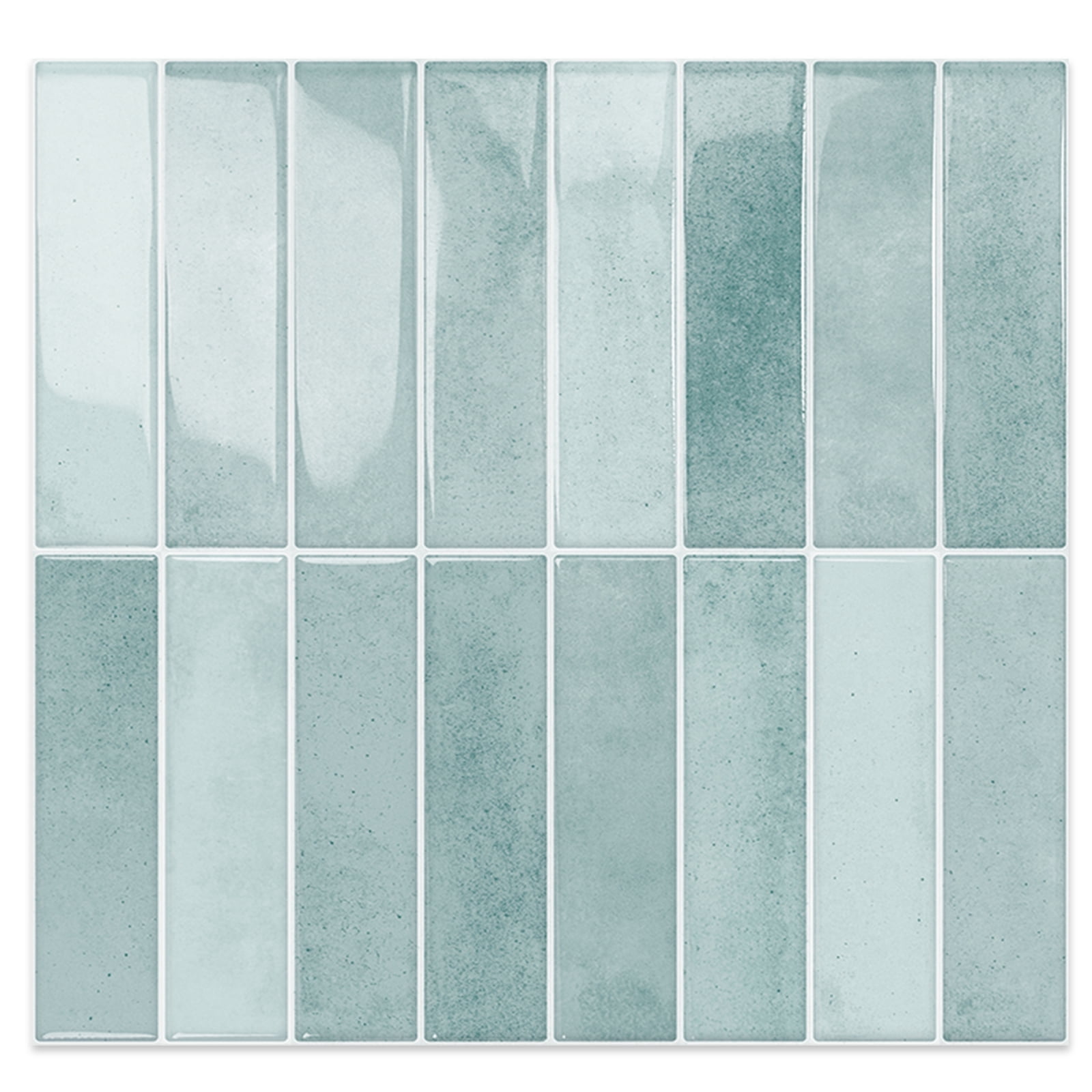 DEWOO 10 Sheet Thicker Peel and Stick Backsplash Tile,3D Self Adhesive Wall Tiles Stick on Backsplash for Kitchen,Bathroom,Camper (12"×12",Light Blue)
