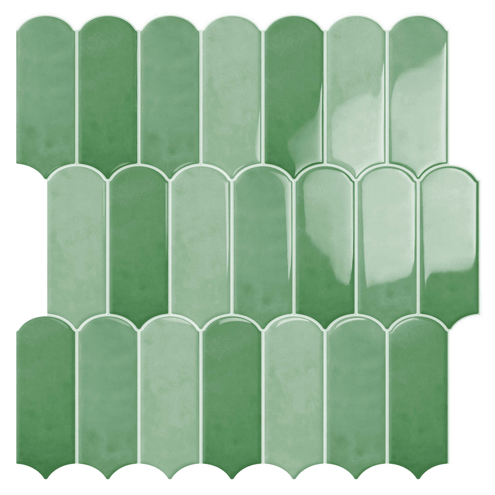 DEWOO 10-Sheet Upgraded Thicker Peel and Stick Kitchen Backsplash Tiles,Waterproof Self-Adhesive Vinyl Wall Tile Fish Scale Mosaic Design,for Bathroom,Fireplace and RV(Light Green,12"×12")
