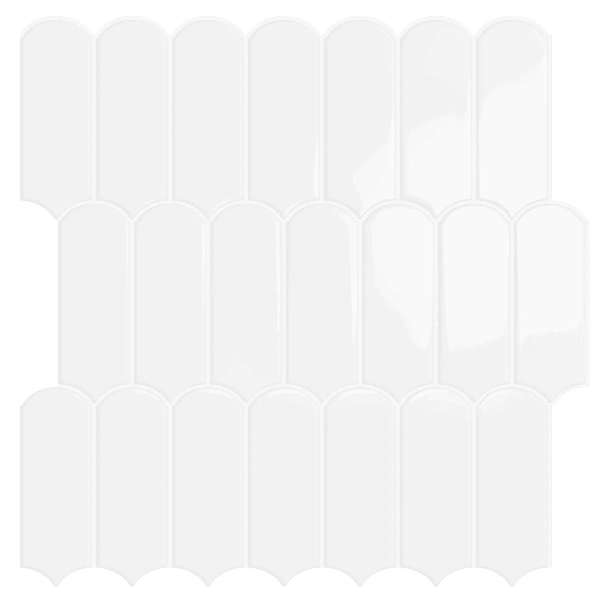 DEWOO 10-Sheet Upgraded Thicker Peel and Stick Kitchen Backsplash Tiles,Waterproof Self-Adhesive Vinyl Wall Tile Fish Scale Mosaic Design,for Bathroom,Fireplace and RV(White,12"×12")