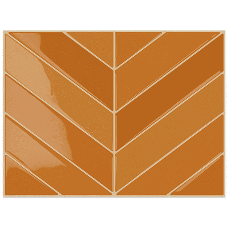 DEWOO 10 Sheets Herringbone Peel and Stick Backsplash, Thicker Rectangular Vinyl Stick-On Wall Tiles, 3D Adhesive Waterproof Wall Tiles for Kitchen, Bathroom, Living Room(Orange,12.6”x10”)
