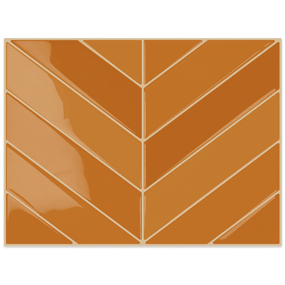 DEWOO 10 Sheets Herringbone Peel and Stick Backsplash, Thicker Rectangular Vinyl Stick-On Wall Tiles, 3D Adhesive Waterproof Wall Tiles for Kitchen, Bathroom, Living Room(Orange,12.6”x10”)