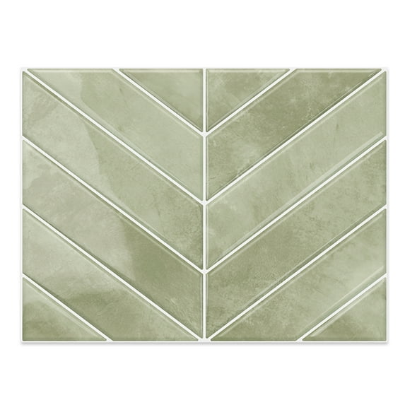 DEWOO 10 Sheets Thicker Herringbone Peel and Stick Backsplash, 11.5”×9” Stick on Wall Tiles, Self Adhesive Tile Sticker for Kitchen Backsplash and Bathroom, Beige Gray