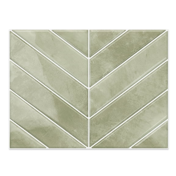 DEWOO 10 Sheets Thicker Herringbone Peel and Stick Backsplash, 11.5”×9” Stick on Wall Tiles, Self Adhesive Tile Sticker for Kitchen Backsplash and Bathroom, Beige Gray