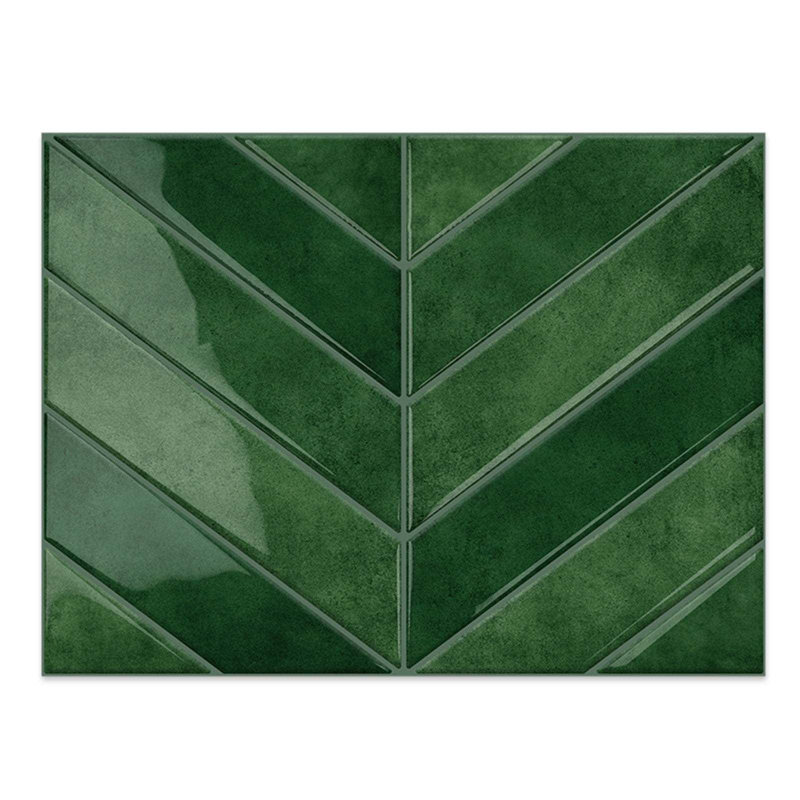 DEWOO 10 Sheets Thicker Herringbone Peel and Stick Backsplash, 11.5”×9” Stick on Wall Tiles, Self Adhesive Tile Sticker for Kitchen Backsplash and Bathroom, Green