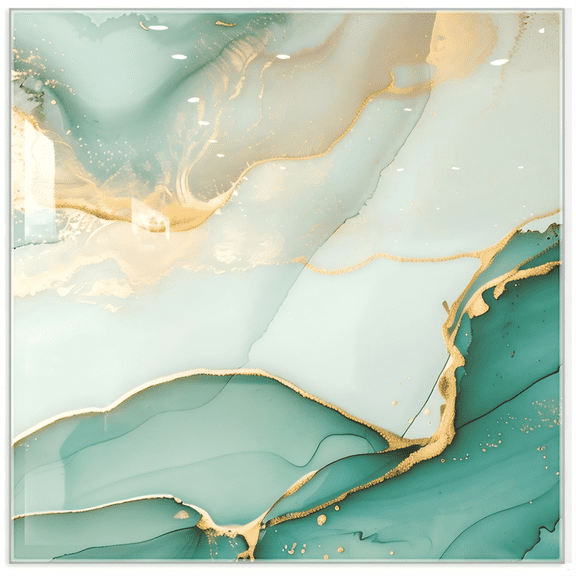 DEWOO 10pcs Peel and Stick Backsplash Wall Tile, Waterproof Peel and Stick Marble Wall Tiles, Self-Adhesive Panels for Bathroom, Kitchen, and Living Room (Green Gold Marble,12"×12")