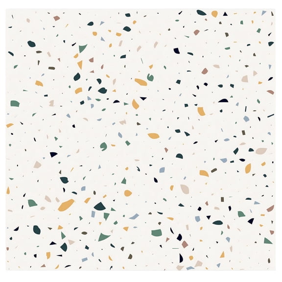 DEWOO Peel and Stick Floor Tile, 10-Sheet 12 x 12in Covers 10 Sq.ft, Waterproof Vinyl Flooring Tiles Self Adhesive for Kitchen, Bathroom & Bedroom - Modern Terrazzo