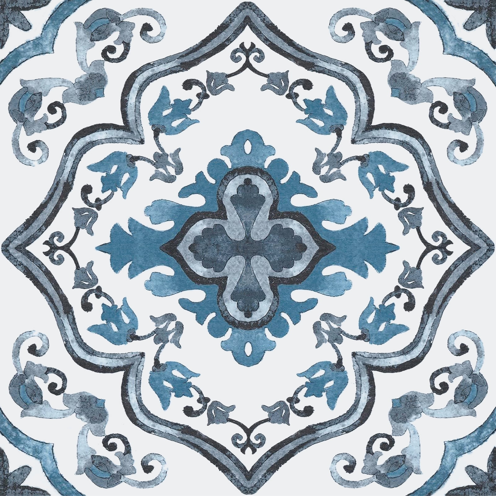 DEWOO Peel and Stick Floor Tile, Peel and Stick Flooring Self Adhesive, Waterproof Vinyl Flooring Suitable for Bathroom, Kitchen, Blue(12 x 12 In, 10PCS)