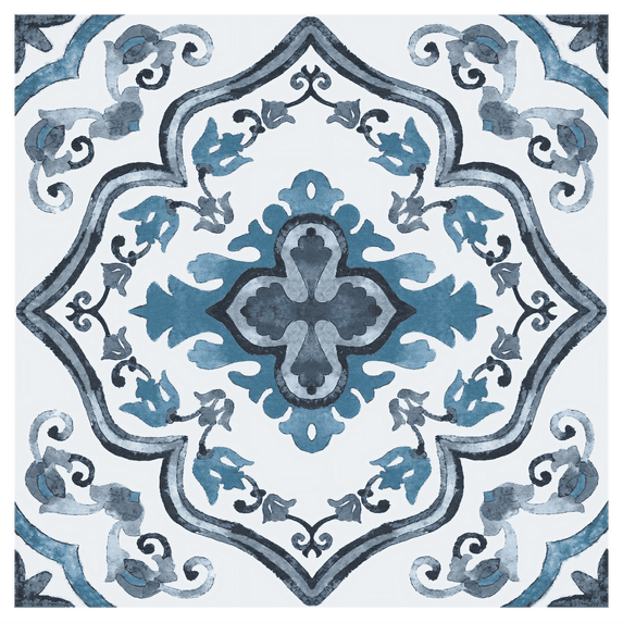 DEWOO Peel and Stick Floor Tile, Peel and Stick Flooring Self Adhesive, Waterproof Vinyl Flooring Suitable for Bathroom, Kitchen, Blue(12 x 12 In, 10PCS)