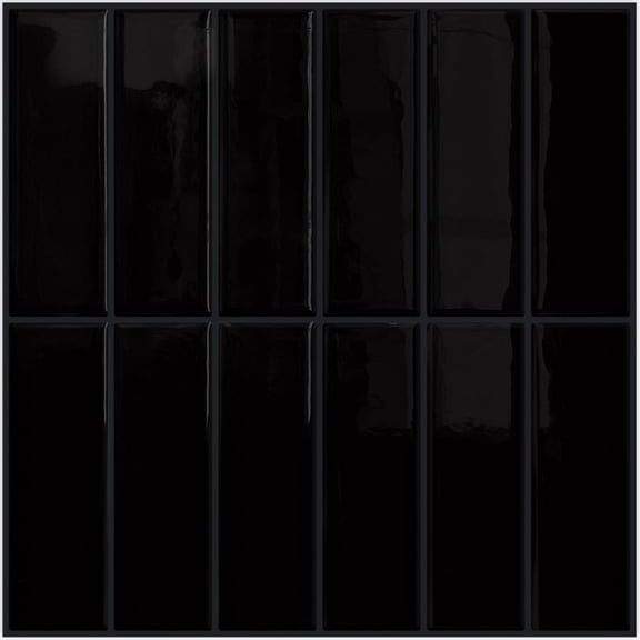 DEWOO Peel and Stick Backsplash - 10 Sheets of 12"×12" - 3D Adhesive Peel and Stick Tile Backsplash for Kitchen, Bathroom, Wall Tile, Black