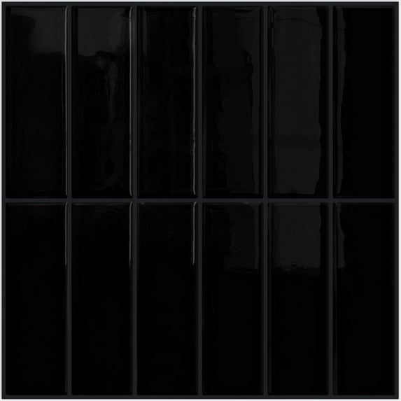 DEWOO Peel and Stick Backsplash - 10 Sheets of 12"×12" - 3D Adhesive Peel and Stick Tile Backsplash for Kitchen, Bathroom, Wall Tile, Black