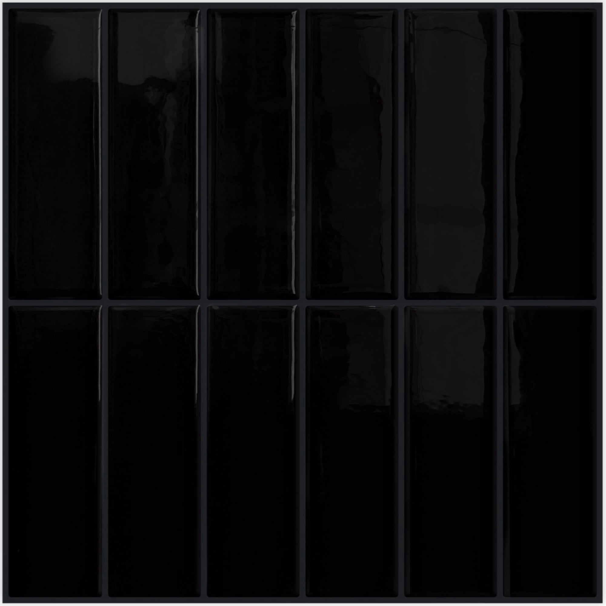 DEWOO Peel and Stick Backsplash - 10 Sheets of 12"×12" - 3D Adhesive Peel and Stick Tile Backsplash for Kitchen, Bathroom, Wall Tile, Black