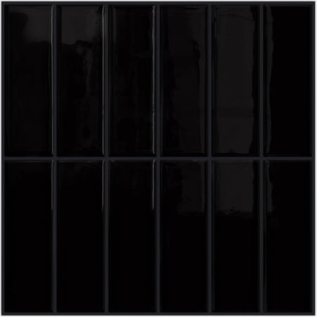 DEWOO Peel and Stick Backsplash - 10 Sheets of 12"×12" - 3D Adhesive Peel and Stick Tile Backsplash for Kitchen, Bathroom, Wall Tile, Black