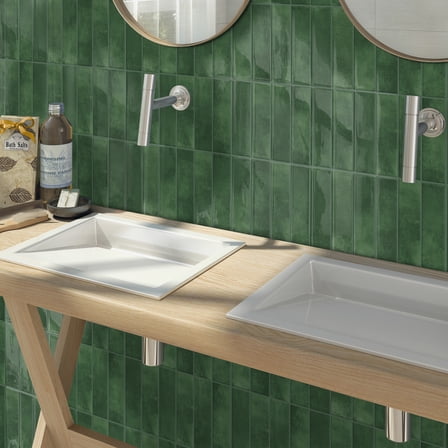 DEWOO Peel and Stick Backsplash - 10 Sheets of 12"×12" - 3D Adhesive Peel and Stick Tile Backsplash for Kitchen, Bathroom, Wall Tile, Dark Green