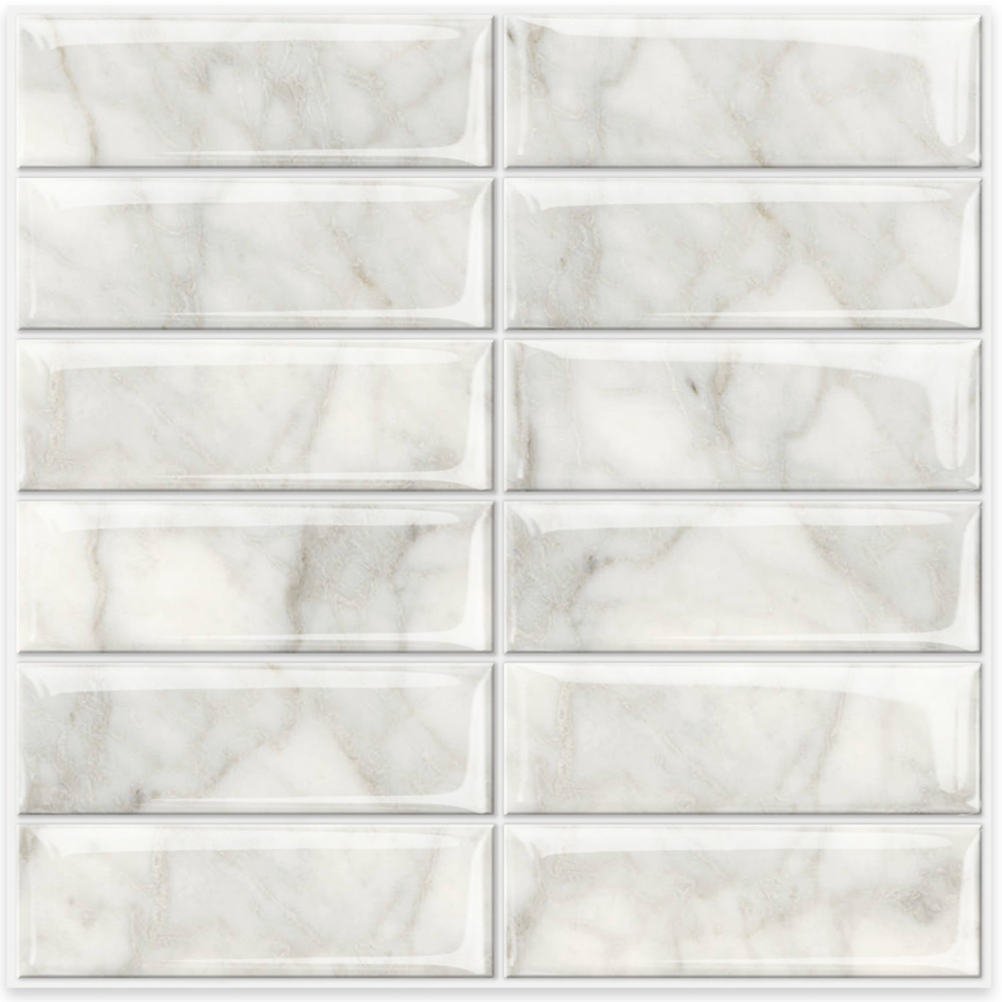 DEWOO Peel and Stick Backsplash - 10 Sheets of 12"×12" - 3D Adhesive Peel and Stick Tile Backsplash for Kitchen, Bathroom, Wall Tile, Light Gray