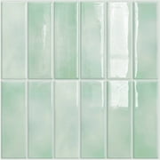 DEWOO Peel and Stick Backsplash - 10 Sheets of 12" 12" - 3D Adhesive Peel and Stick Tile Backsplash for Kitchen, Bathroom, Wall Tile, Light Green