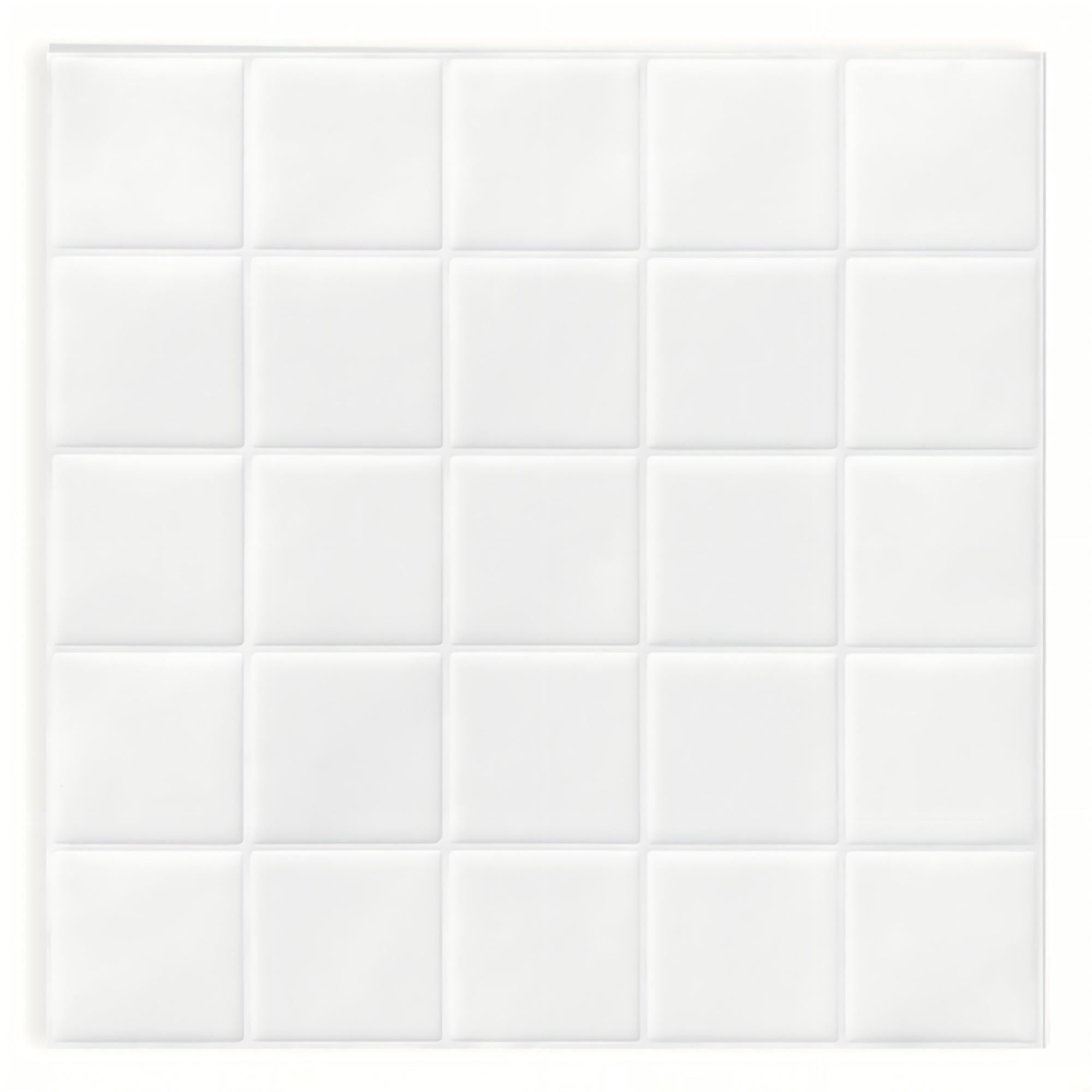 DEWOO Thick Square Kitchen Peel and Stick Backsplash Mosaic Tiles Square Self Adhesive Wall Tile Checkerboard Checkered Stickers,White (10-Sheet,12"x12")