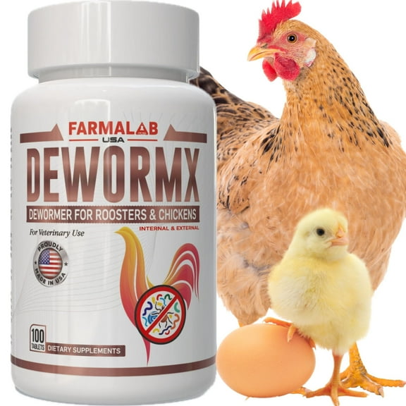 DEWORMX Natural Extra Strength Tablets 100% Natural, US Made, No Egg Withdrawal Chickens, Hens, Roosters, Poultry and Similar Birds.