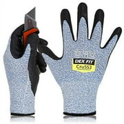DEX FIT CRU553 Blue Level 5 Cut Resistant Gloves (Power Grip, Durable Foam, Small) - 1 Pair