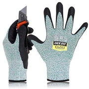 DEX FIT CRU553 Green Level 5 Cut Resistant Gloves Power Grip, Durable Foam, X-Small - 1 Pair