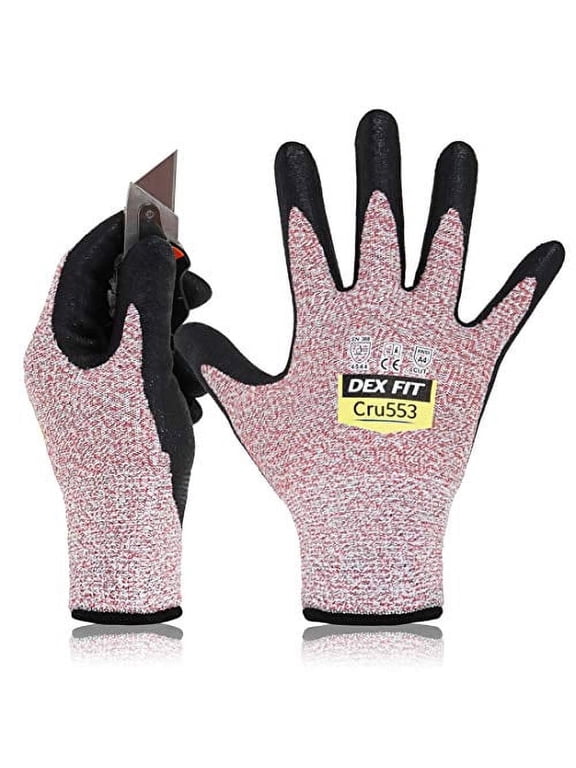 CRU553 Red Level 5 Cut Resistant Gloves (Power Grip, Durable Foam, Small) - 1 Pair