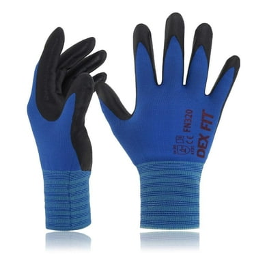 DEXFIT FN320 Blue Multipurpose Nylon Work Gloves (Firm Grip, Durable Foam, X-Large) - 3 Pairs