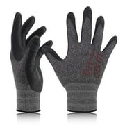 DEXFIT FN330 Black Grey Multipurpose Nitrile Coated Work Gloves Firm Grip, Large - 12 Pairs