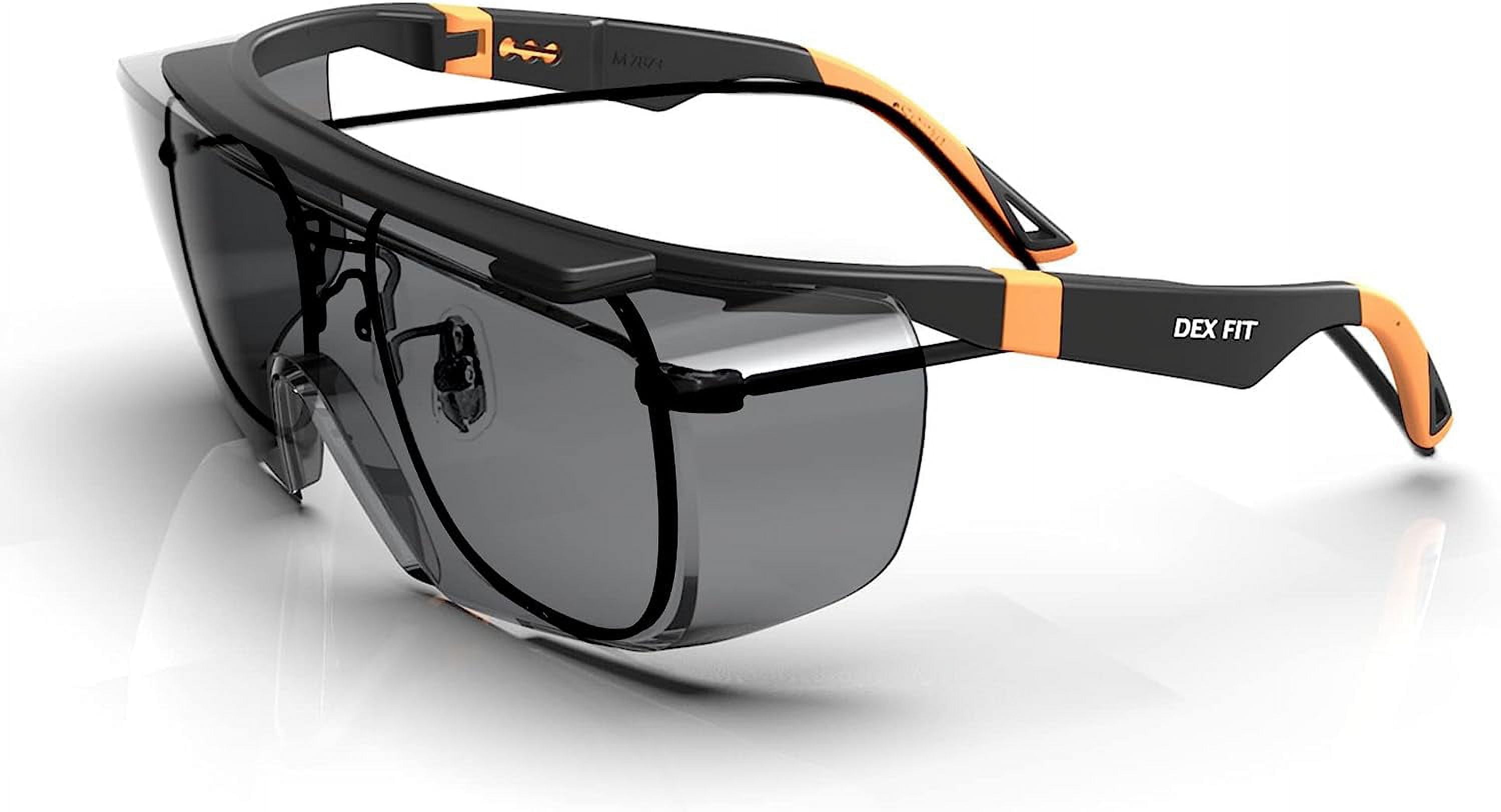 DEX FIT SG210 OTG Safety Over Glasses (Scratch Resistant, Polycarbonate, One Size) - 1 Pair