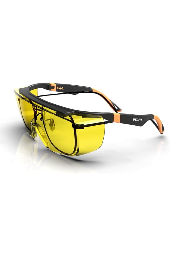 SG210 OTG Orange Safety Over Glasses (Yellow Lens, Polycarbonate, One Size) - 1 Pair