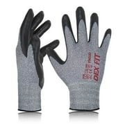 DEX FIT FN330 Grey Nitrile Coated Work Gloves, Breathable, Anti-Slip, Durable, Small - 1 Pair
