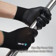 DEXFIT FN331 Black Work Gloves Nitrile-Coated, Medium - 3 Pairs