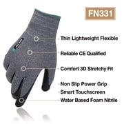 DEXFIT FN331 Grey Work Gloves Nitrile-Coated, Medium - 3 Pairs