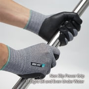 DEXFIT FN331 grey Work Gloves Nitrile-Coated, Small - 3 Pairs