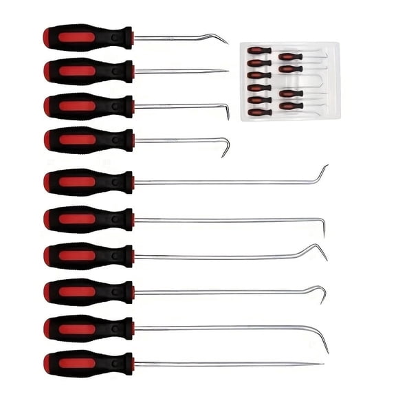 DEXIMRO 10-Piece Precision Pick and Hook Set Automotive and Electronic Tool Kit for Oil Seals, O-Ring Seals, Gaskets, and Mini Hooks Ideal for Car Maintenance and Repairs
