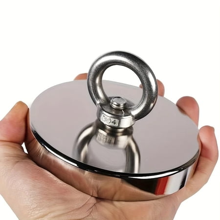 DEXIMRO 1PCS Super Strong Neodymium Fishing Magnets, 500 lbs(227 KG) Pulling Force Rare Earth Magnet with Countersunk Hole Eyebolt for Retrieving in River and Magnetic Fishing,Diameter 2.36 inch