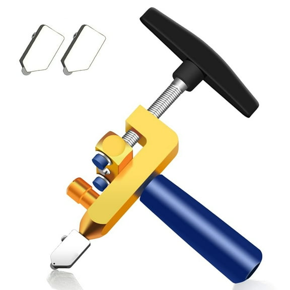 DEXIMRO 2 in 1 Glass Cutting Tool Kit Breaking Pliers and Glass Cutter Tungsten Hand Portable Glass knife for Ceramic, Manual Tile Cutter Glass Breaker with 2 Bonus Tungsten blades and Screwdriver