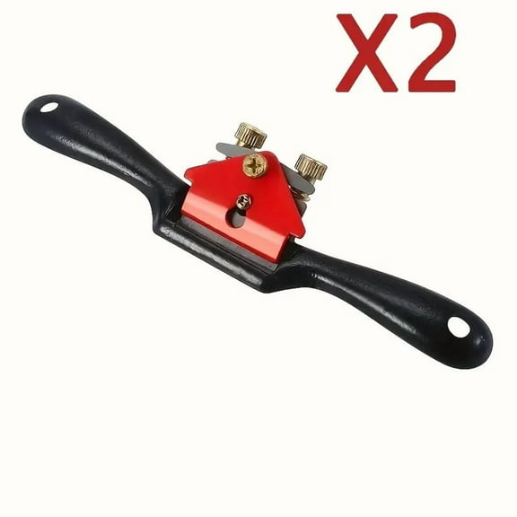 DEXIMRO 2 Pack 9” Adjustable SpokeShave, Hand Planer Woodworking with Flat Base, Replacement Blades and Ruler, Manual Wood Planer for Wood Working, Wood Craft