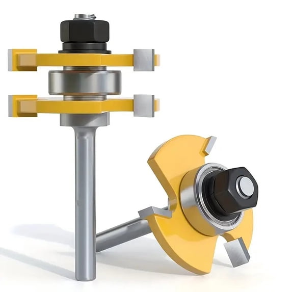 DEXIMRO 2PCS Tongue & Groove Router Bit Set, 1/4-Inch Shank - Walmart.com