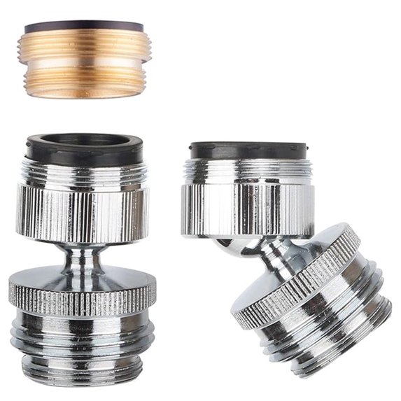 DEXIMRO 3/4 Inch GHT thread Garden Hose Adapter with Aerator, 360 Degree Swivel Faucet to Garden Hose Adapter,Sink Garden Hose Attachment Connection for Bathroom Kitchen